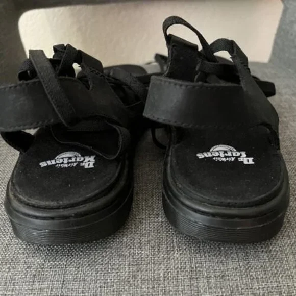 Dr. Martens Kristina Womens Black Gladiator Leather Sandals Size 7 SB04 - Picture 5 of 8